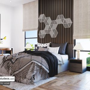 bedroom interior design idea with private bath Chronos Studeos (3)