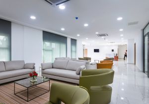office reception interior design, prudent energy headquarters